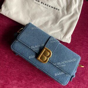 BRANDON BLACKWOOD Logo Denim Nia Bag NWOT